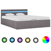 Hidraulicni okvir za krevet LED od tkanine smedesivi 100x200 cm