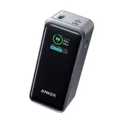 Power bank Anker Prime 200 W z dvema USB-C in enim USB-A vhodom, primeren tudi za prenosnike in tablice - 20.000 mAh - črn