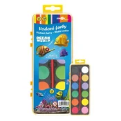 Junior JUNIOR vodene barvice z čopičem Ocean World – 12 barv/28 mm