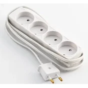 MicroConnect podaljšek s 4 vtičnicami, neozemljen, 1,5 m, bel, GRUELU4H015