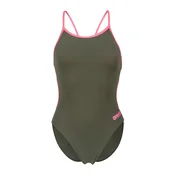 ARENA Enodelne kopalke LACE BACK SOLID  oliva / roza