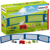slomart komplet živali s kmetije schleich rabbit and guinea pig hutch zajec plastika