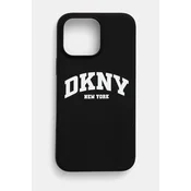Maska DKNY tekuća silikonska maska s logom luka MagSafe za iPhone 16 Pro Max crna (DKHMP16XSNYACH)