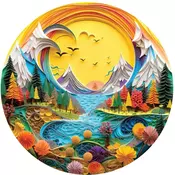 Art puzzle - Puzzle Okrogla sestavljanka papirja Landscape - 570 kosov