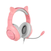 Kruger & Matz Gamer Kids on-ear gaming slušalke za otroke, roza