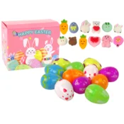 slomart LEAN TOYS velikonočni set squishy igračk (pisanke, zajček) - 12 kosov