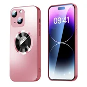 Sign Magnetni ovitek za iPhone 15 Plus z zaščito leč in pogledom na logotip - roza