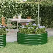 Povišena vrtna gredica od pocincanog celika 100 x 100 x 36 cm zelena