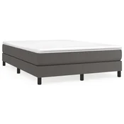 Vidaxl Posteljni okvir z vzmetmi siv 140x190 cm umetno usnje