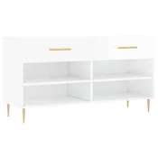 Vidaxl Regal za čevlje visok sijaj bel 102x35x55 cm inženirski les