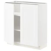 METOD Podni element s policama/2 vrata, bela Enköping/bela im. drveta, 80x37 cm