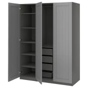 PAX / GULLABERG Kombinacija garderobera, tamnosiva/siva, 150x60x201 cm