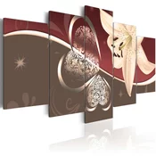 Slika - Abstraction with lily - 5 pieces 100x50