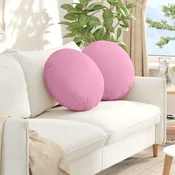 Jastucici za sjedenje 2 pcs Ružicasta O50 x 19 cm tkanina