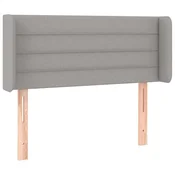 Vidaxl Vzglavje z ušesi svetlo sivo 103x16x78/88 cm blago