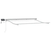 Vidaxl Ročno senčilo s LED-ji Bela 3 x 2 m Aluminij