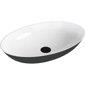 POLYSAN UNITY CONCEPT OVAL umivalnik, liti marmor, 60x40cm, bela/antracit mat