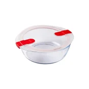 Round food container, with lid, heat-resistant glass, 23cm/2.3L, Cook