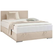Carryhome POSTELJA Z VZMETNICO 140 cm  x 200 cm , tekstil bež