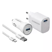 SBS Komplet kucni + auto punjac 12W beli