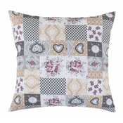 Blazina DITA - 45x45 cm - Patchwork love siva, bež, bordo