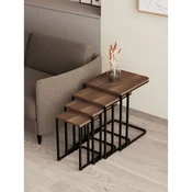 Hanah Home Tekerli set stolica (umetnuti), crna/orah (4 kom)