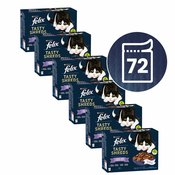 FELIX Tasty Shreds vrečke z okusnimi ribami v soku 72x80 g