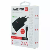 Swissten punjac 2x USB 2,1A+ kabl micro USB 1,2m crna ( 80064 )