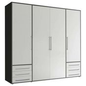 Modern Living omara s klasičnimi vrati Lyss (širina/višina/globina: 206/194/58cm), bela-grafit