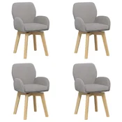 vidaXL vidaXL Vrtilne jedilne stole 4 pcs Bouclé Svetlo siva 54 x 58 x 87 cm, (5000296714)