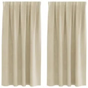 Zavjese za zamracivanje 2 pcs Krema 140 x 175 cm Baršun