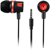 Stereo earphones with microphone, 1.2M, red