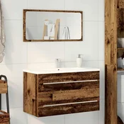 Kopalniška omara za umivalnik stari les 80x38,5x48 cm