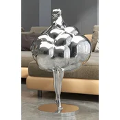 Casa Padrino luxury designer decorative sculpture dancer silver 49 x H. 75 cm - Resin decorative figure - Luxury designer decorative accessories - Luxury quality