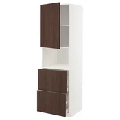 METOD / MAXIMERA Vis.elem.mikrotal. s vratima/2fioke, bela/Sinarp smeda, 60x60x200 cm