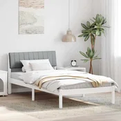 Okvir kreveta s uzglavljem Bijela i svijetlosiva 100 x 200 cm