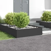 Robovi trave 4 kos 100 x 100 x 35 cm Jeklo Črna