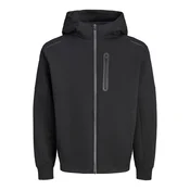 Jack & Jones dukserica Fusion sa kapuljacom i rajsferšlusom za muškarce, crna