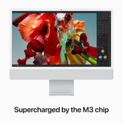 Apple 24-inch iMac with Retina 4.5K display: Apple M3 chip with 8-core CPU and 8-core GPU, 256GB SSD - Silver, mqr93ze/a