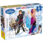 Ledeno kraljestvo 2 v 1 maxi 35-delni puzzle in pobarvanka 70x50 cm - Lisciani