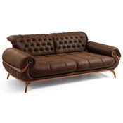 Casa Padrino luxury Chesterfield living room sofa with adjustable backrests dark brown/brown - Chesterfield living room furniture - Living room furniture - Luxury furniture - Luxury furnishings