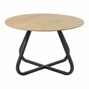 Okrogla jedilna miza z mizno ploščo v hrastovem dekorju o 120 cm Cesura – Unique Furniture