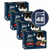 FELIX Tasty Shreds mix vrečke z okusnim mesom v soku 48x80 g