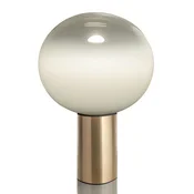 Artemide Laguna 26 namizna svetilka medeninasta - Dnevna soba/jedilnica - Dizajn - satinirana medenina, bela - Steklo