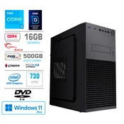 MEGA Računalnik MEGA MT S4 i3-14100/Intel 730/16GB/500GB/DVDRW/450W/Win11Pro, (5000334873)