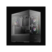 LC-Power Case Gaming 812BOnyx Vision, Midi-Tower, ATX3xARGB fans,GPU: 400mm, CPU Cooler: 190m