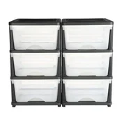 VEVOR Shranjevalni predali 6-predalni organizator 335x440x565 mm prozoren