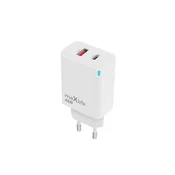 maXlife Maxlife MXT-09-45AC GaN mrežni polnilec USB-C PD/QC + USB-A 45W, bel