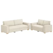 vidaXL vidaXL 2-delni sedežni set z lanenimi blazinami, (22094666)