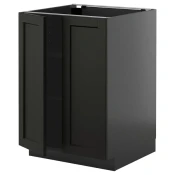 METOD Podni element s policama/2 vrata, Crnosiva/Lerhyttan crno bajcovano, 60x60 cm